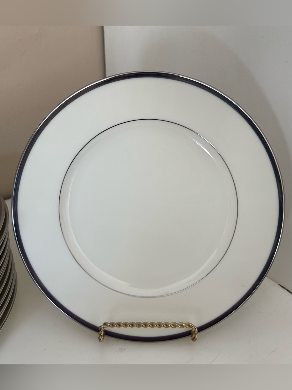 Noritake Paris 9727 Salad Plate 8.25” Bone China Platinum Japan